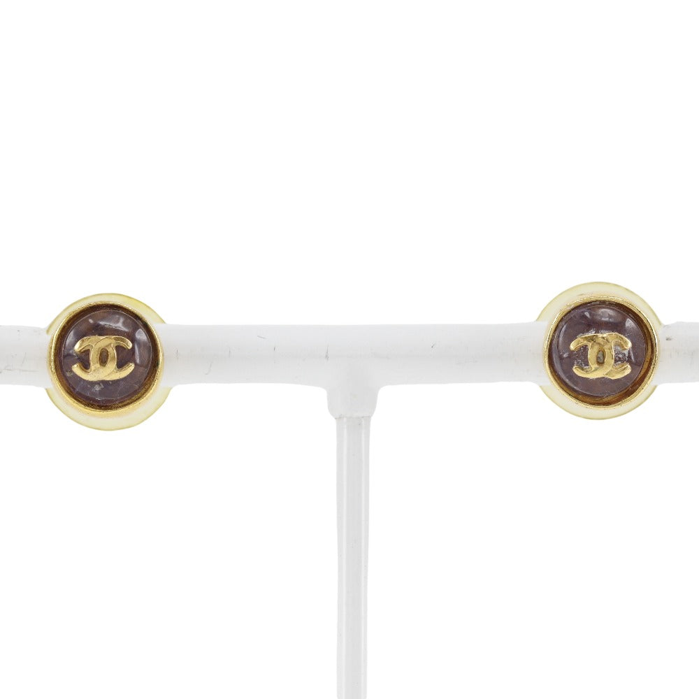 CHANEL Pierce Plated Gold gold COCO Mark Women Used