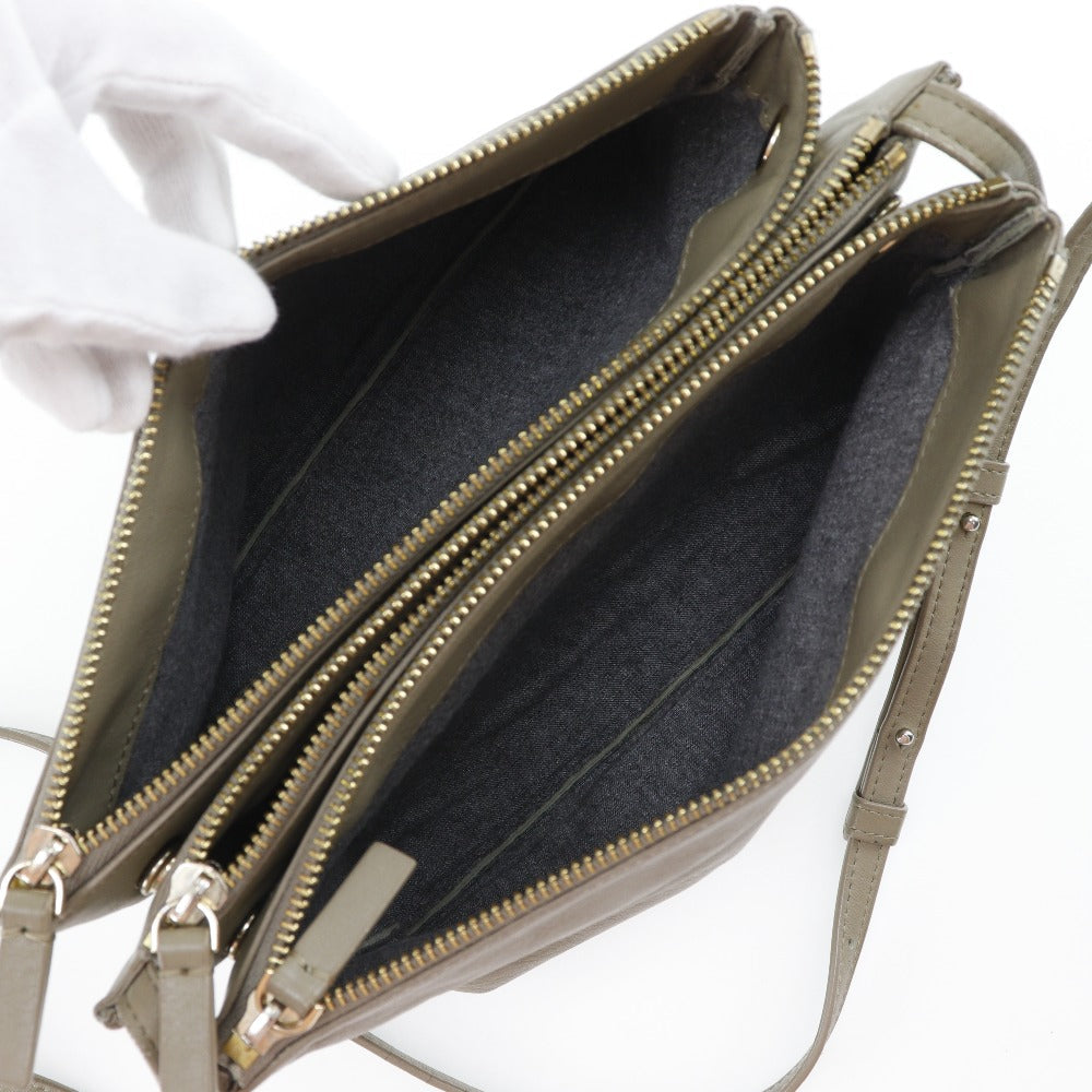 CELINE Shoulder Bag Calfskin gray Trio Large Women Used