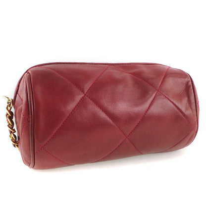 Chanel Lambskin Chain Shoulder Bag Red