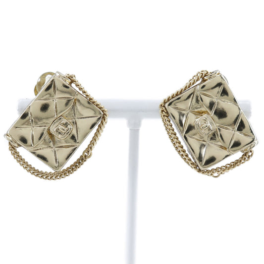 Chanel Gold Plated Matelasse Earrings