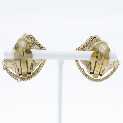 Chanel Gold Plated Matelasse Earrings