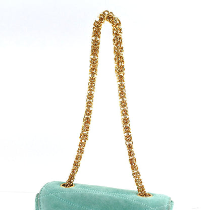 CHANEL Handbag Suede Green vintage COCO Mark Chain handbag Women Used