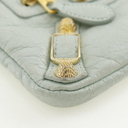 Balenciaga Leather Giant Pouch Light Green