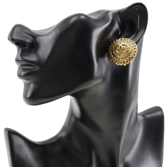 CHANEL Earring Plated Gold gold vintage COCO Mark Women Used