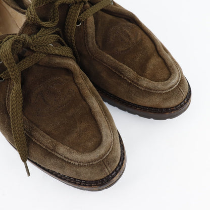 CHANEL Moccasin Suede Brown COCO Mark Women 36 Used