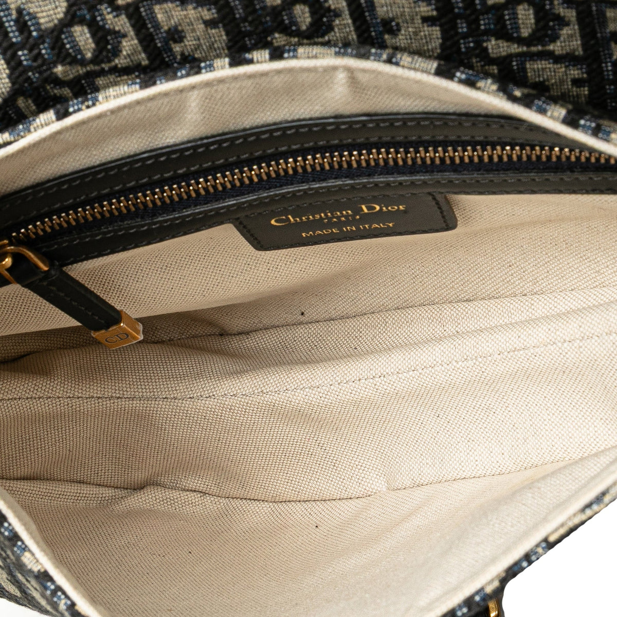 Oblique Canvas Saddle Bag