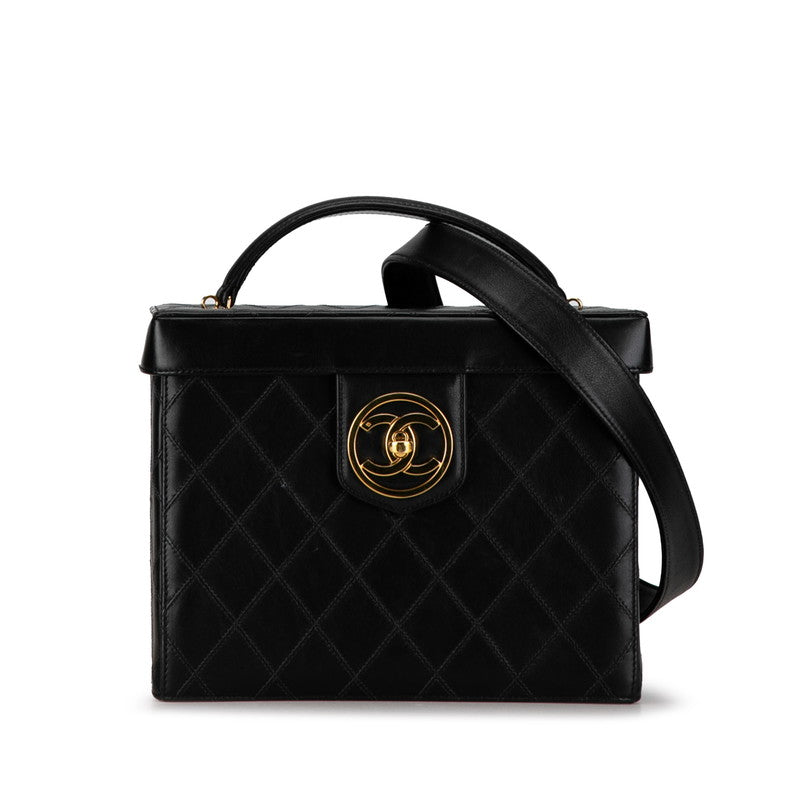 Chanel CC Vanity Case Leather Shoulder Bag in Good condition