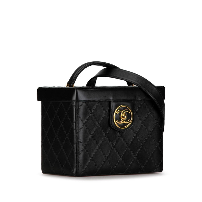 Chanel CC Vanity Case Leather Shoulder Bag in Good condition