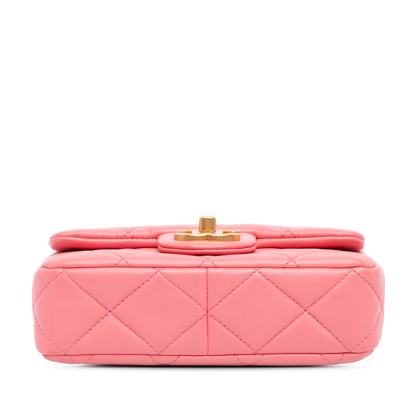 Pink Chanel Mini Lambskin Pending CC Flap Crossbody Bag