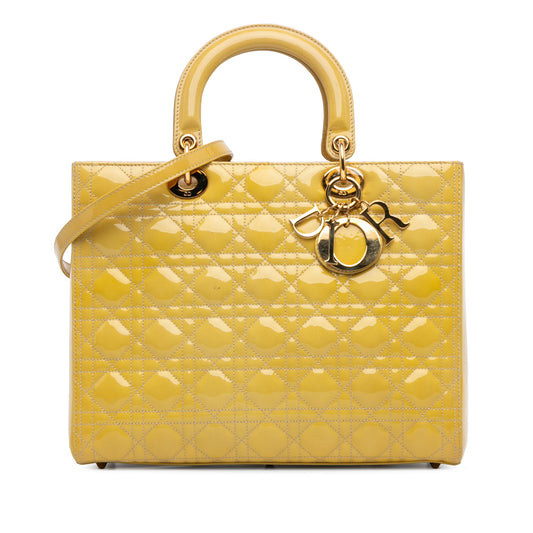 Large Patent Cannage Lady Dior