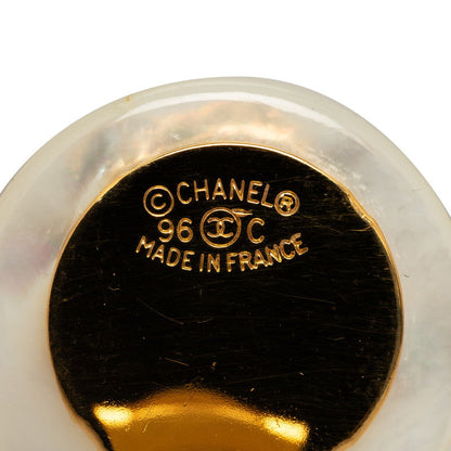 Chanel Faux Pearl CC Clip On Earrings Metal Earrings in Good condition