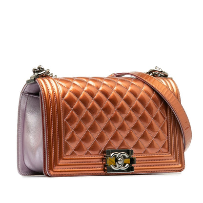 CHANEL Medium Patent Boy Flap Bag
