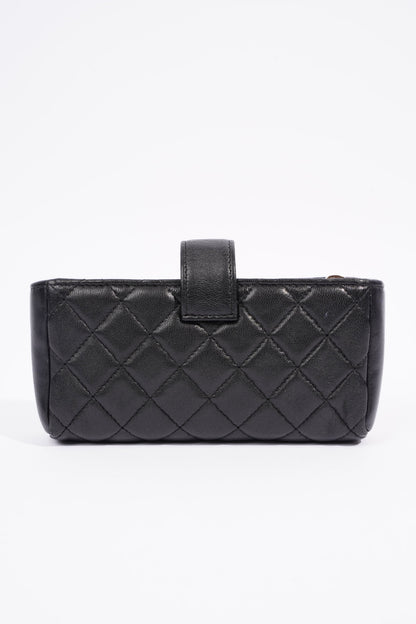 Chanel Zip Wallet Black Lambskin Leather