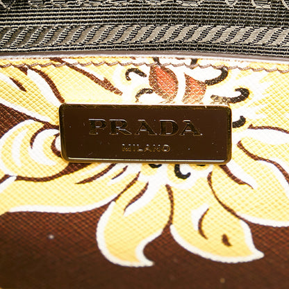 Prada Printed City Calf Double Zip Satchel