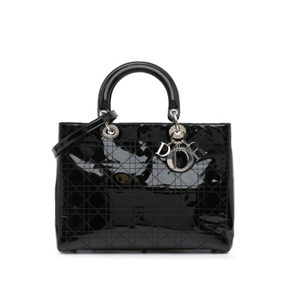 Large Patent Cannage Lady Dior
