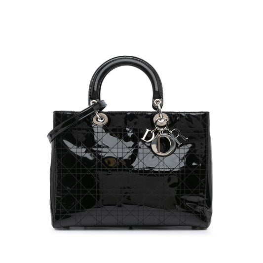 Large Patent Cannage Lady Dior