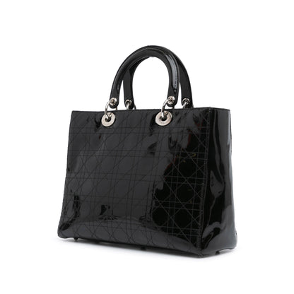 Large Patent Cannage Lady Dior