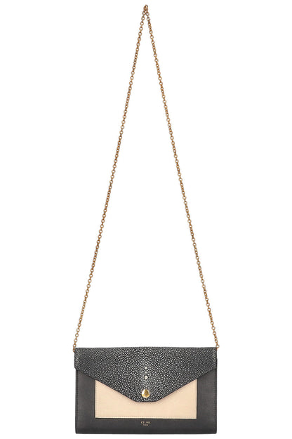 CÉLINE Wallet on Chain Stingray & Leather