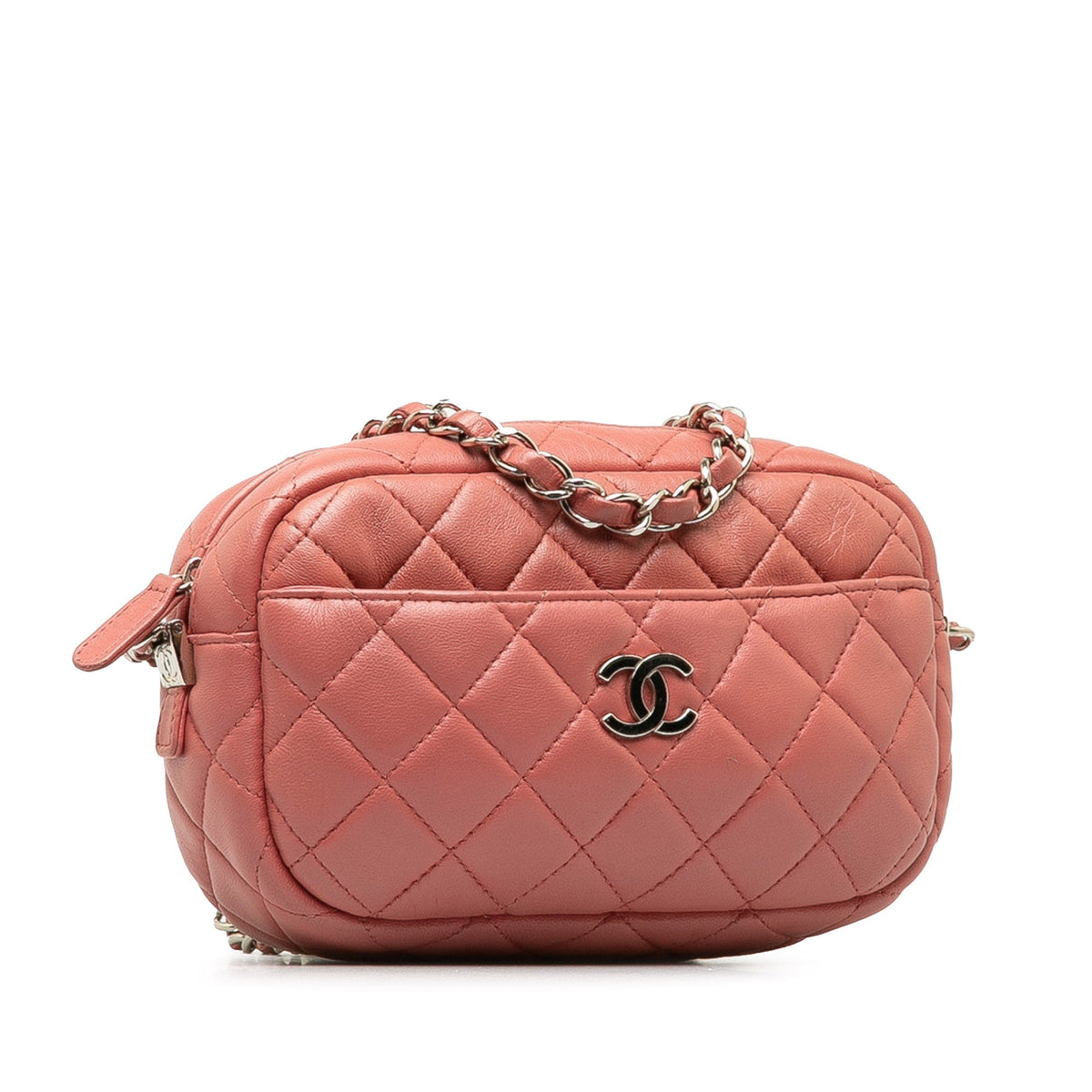 CHANEL Mini Lambskin Camera Case Crossbody Bag