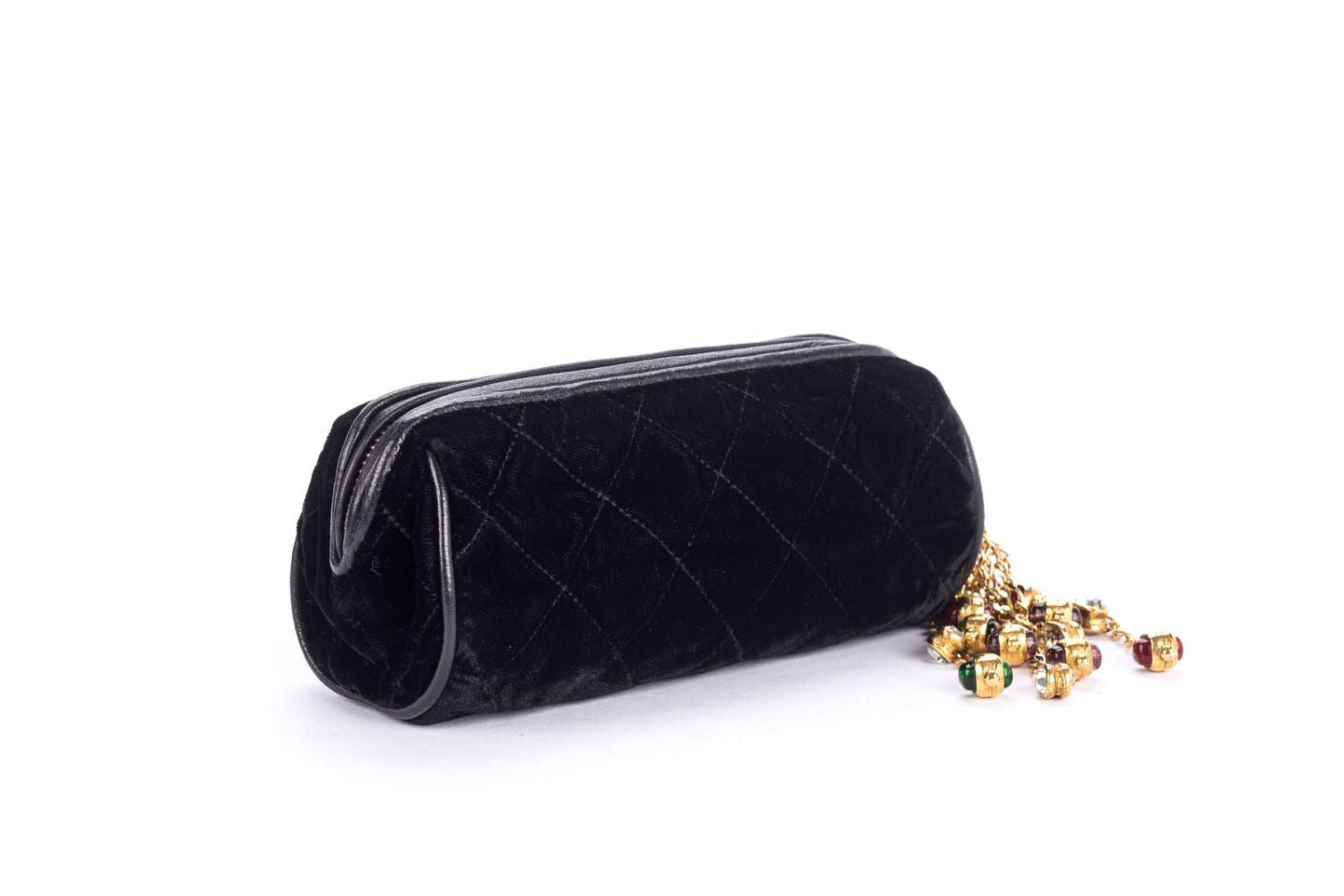 Chanel Vintage Black Suede Pouch with
