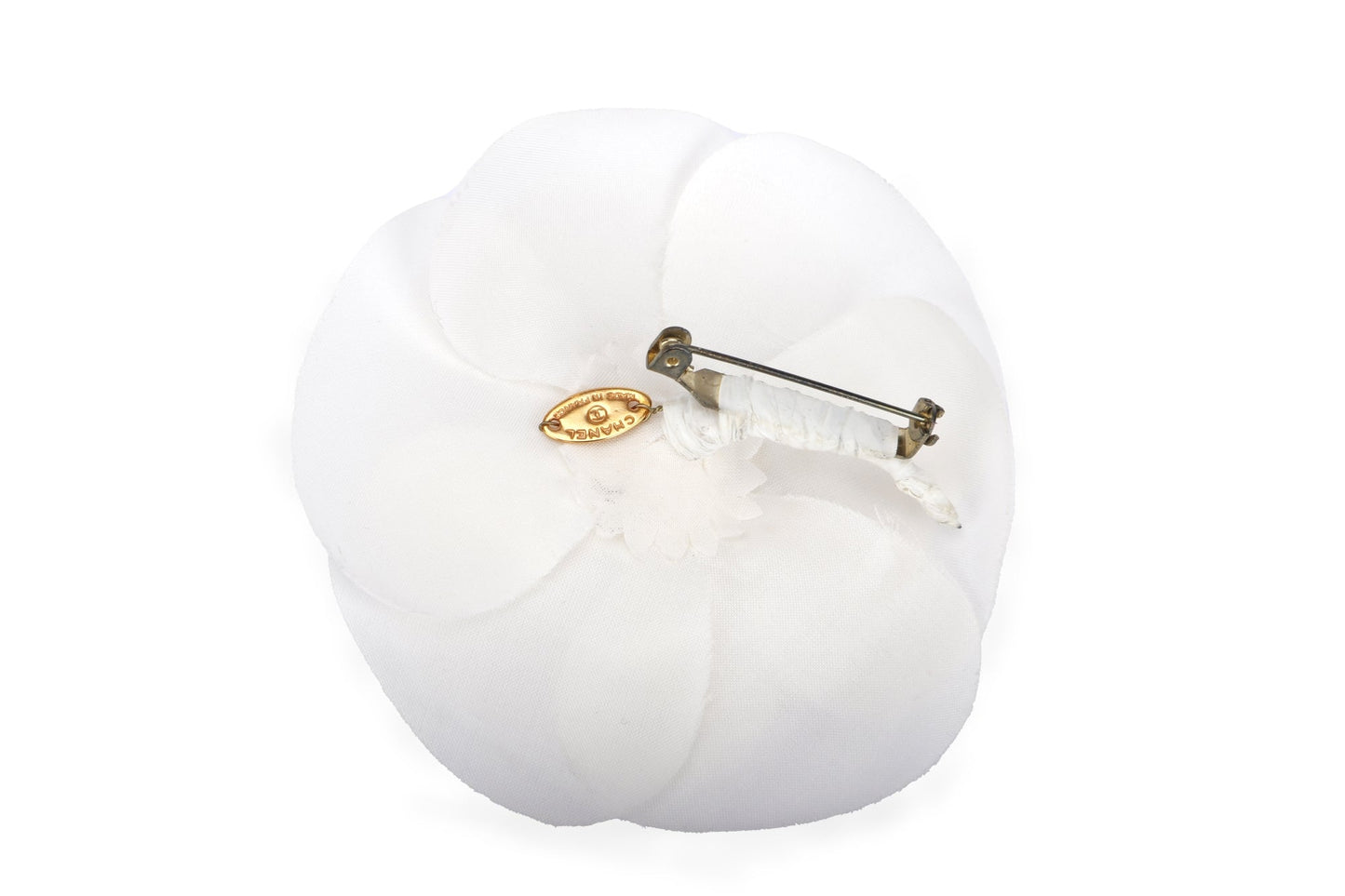 Chanel White Poly Brooch, with Box