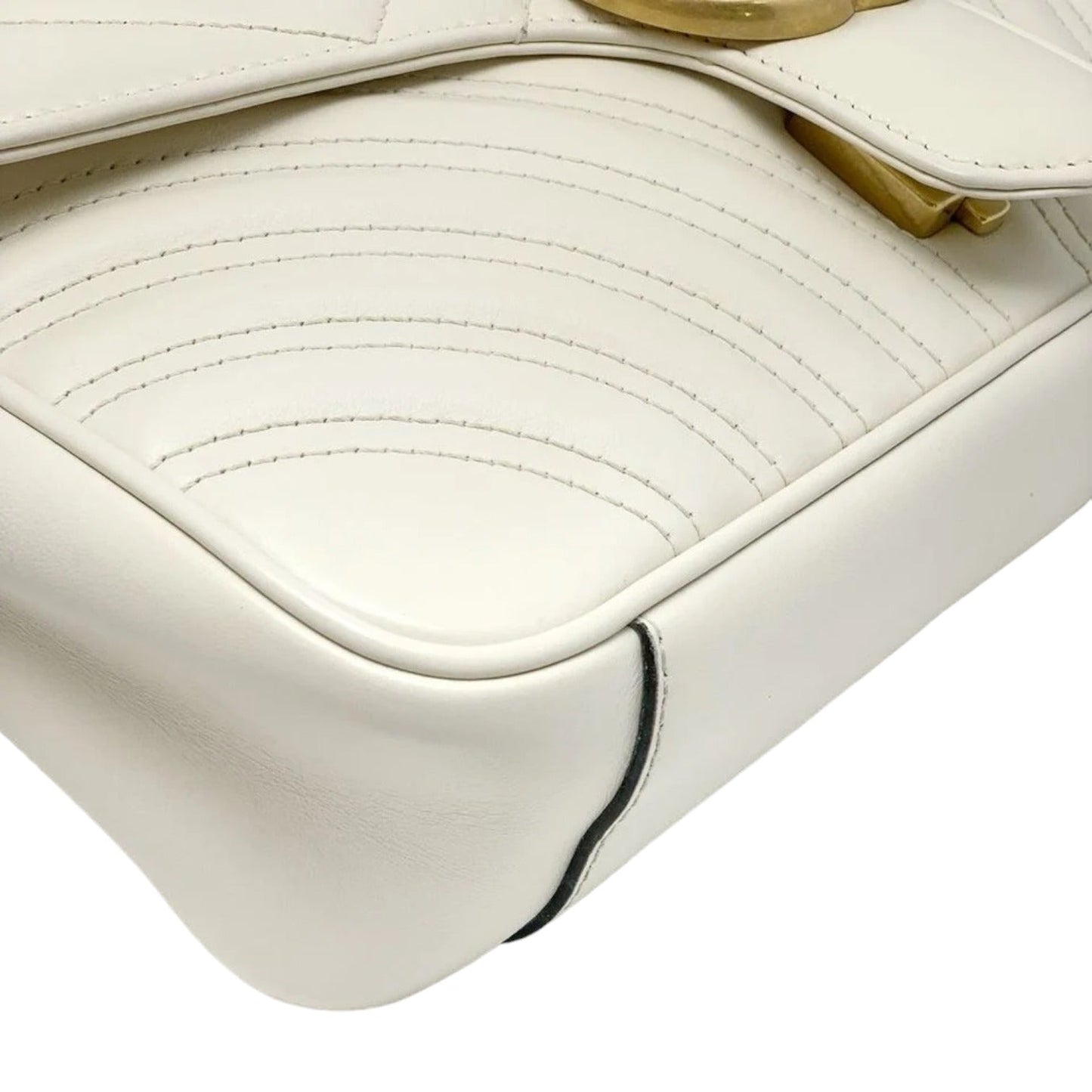 Gucci Small GG Marmont Calfskin Matelasse White GHW