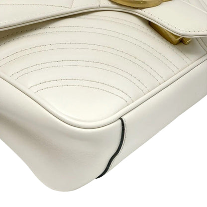 Gucci Small GG Marmont Calfskin Matelasse White GHW