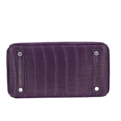 Hermès 25cm Birkin Amethyst Matte Alligator Palladium Hardware