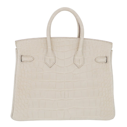 Hermès 25cm Birkin Beton Matte Alligator Gold Hardware
