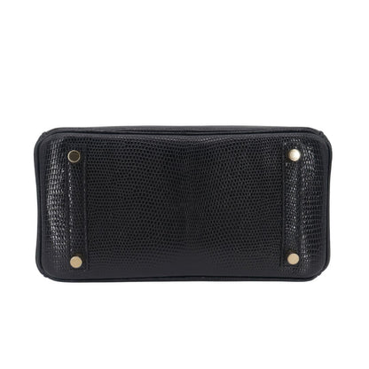 Hermès 25cm Birkin Black Lizard Gold Hardware