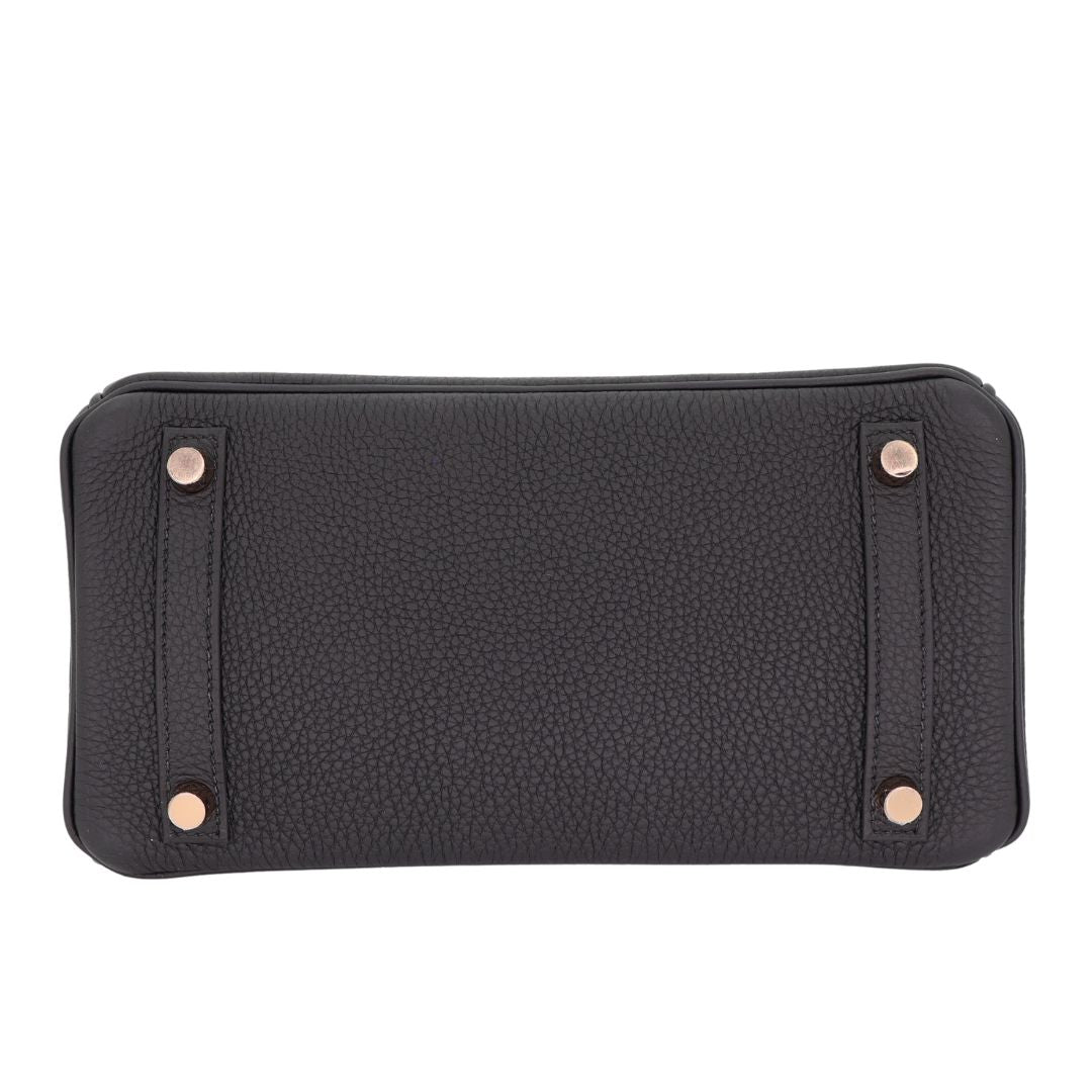 Hermès 25cm Birkin Black Togo Leather Rose Gold Hardware