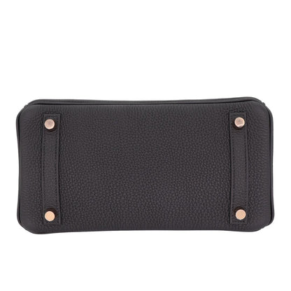 Hermès 25cm Birkin Black Togo Leather Rose Gold Hardware