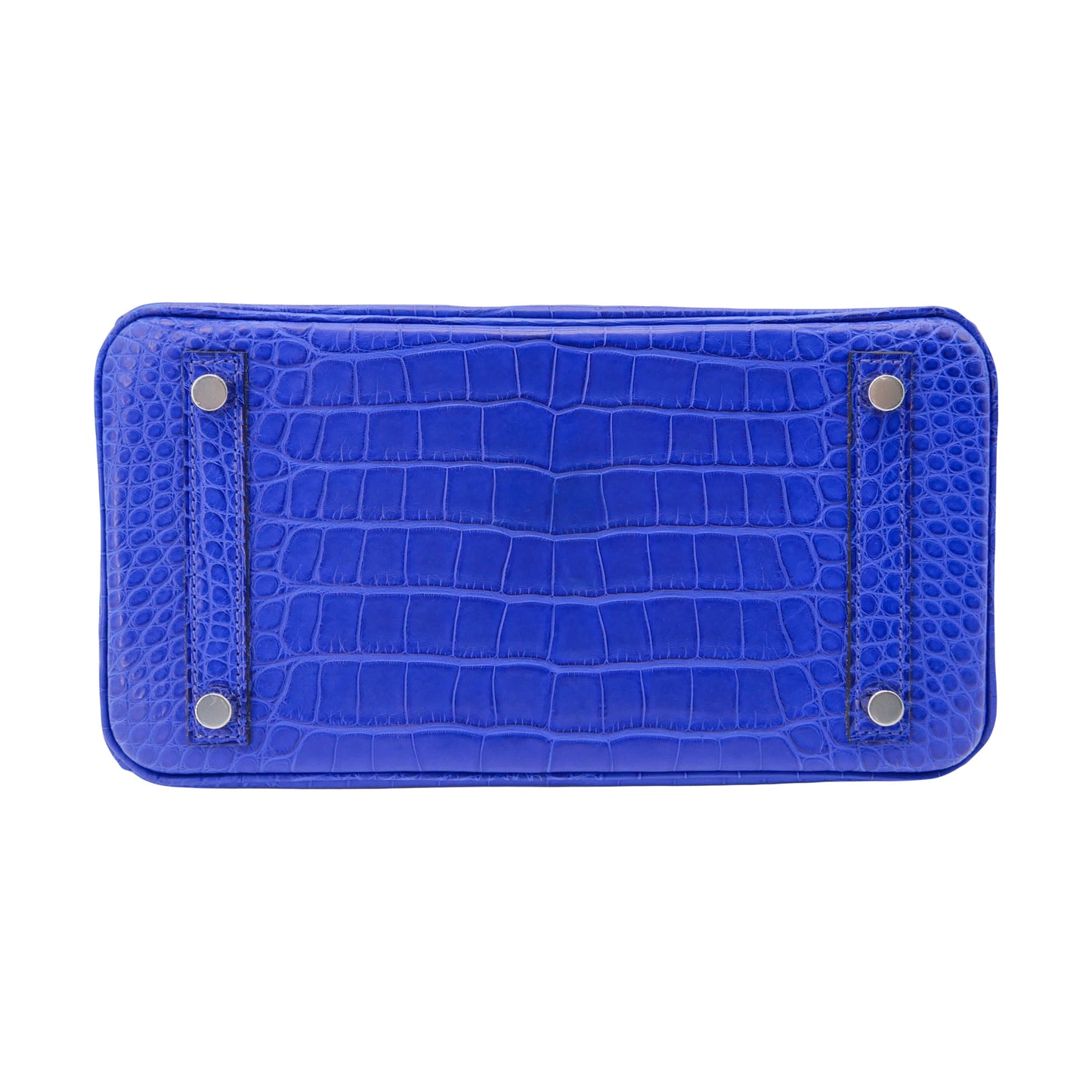 Hermès 25cm Birkin Bleu Electrique Matte Alligator Palladium Hardware