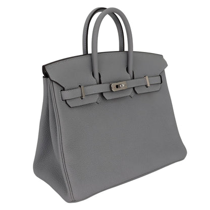 Hermès 25cm Birkin Bleu Lin Togo Leather Palladium Hardware