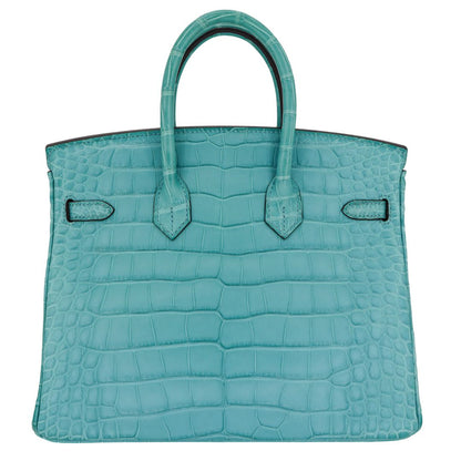 Hermès 25cm Birkin Bleu Saint Cyr Matte Alligator Palladium Hardware
