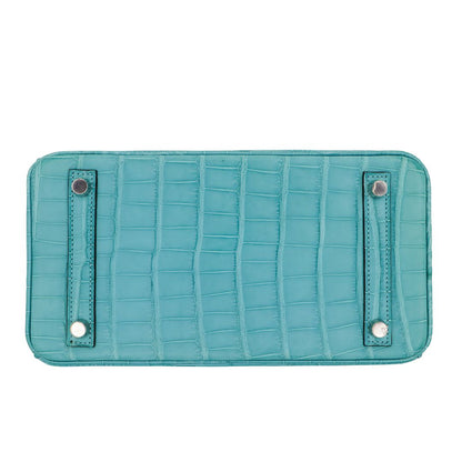 Hermès 25cm Birkin Bleu Saint Cyr Matte Alligator Palladium Hardware