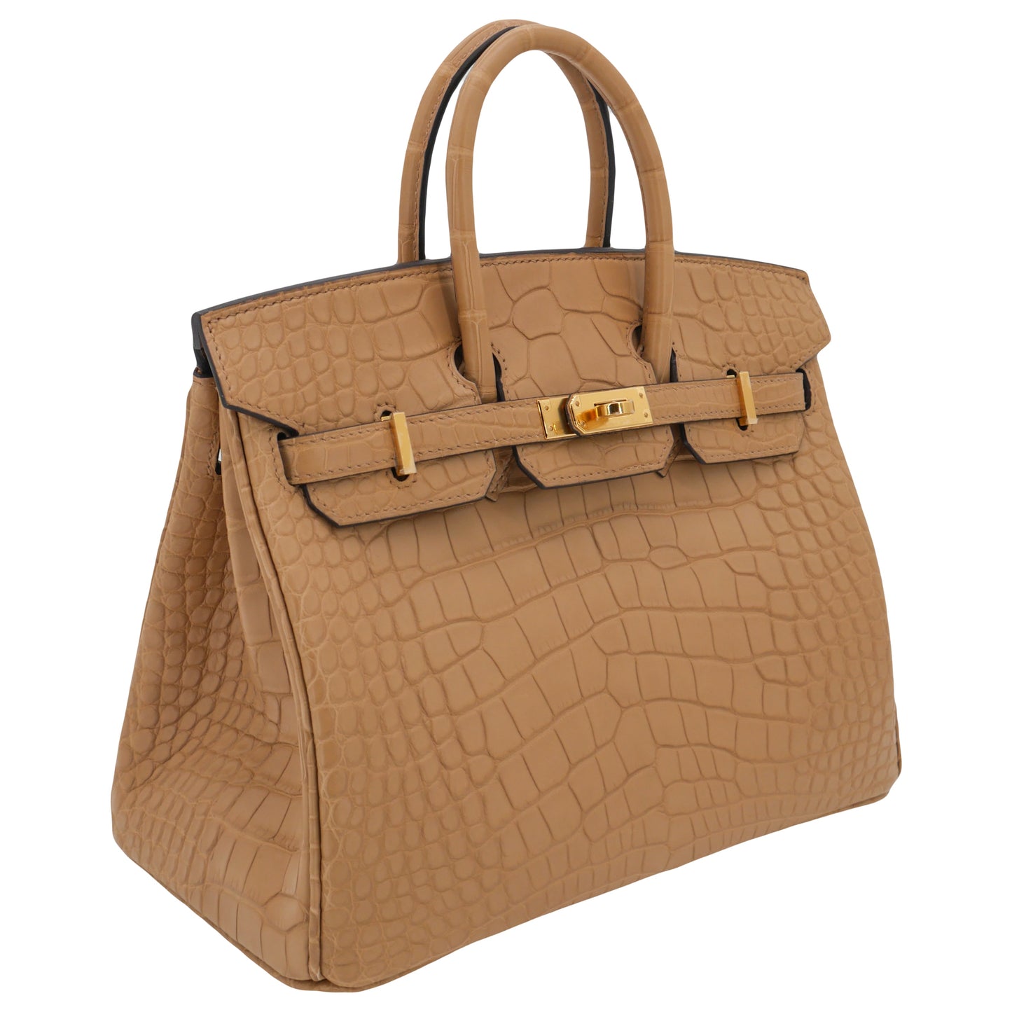Hermès 25cm Birkin Chai Matte Alligator Gold Hardware