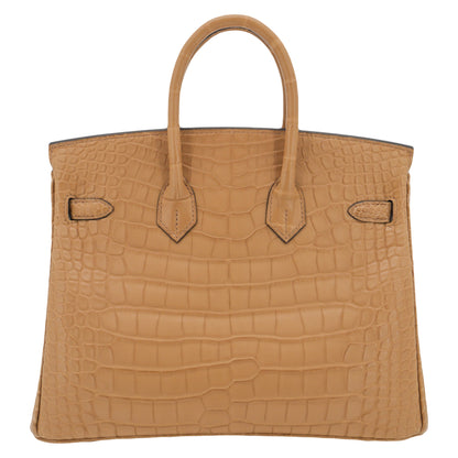 Hermès 25cm Birkin Chai Matte Alligator Gold Hardware