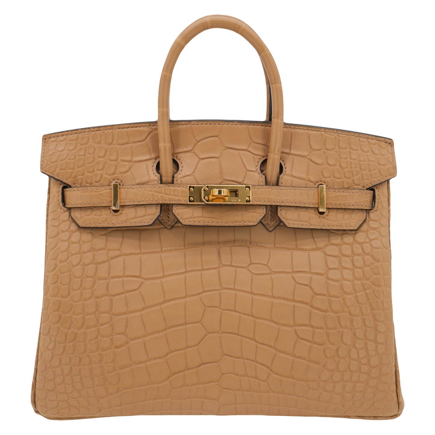 Hermès 25cm Birkin Chai Matte Alligator Gold Hardware