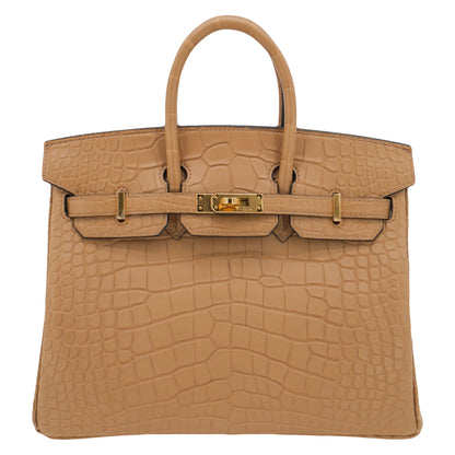 Hermès 25cm Birkin Chai Matte Alligator Gold Hardware