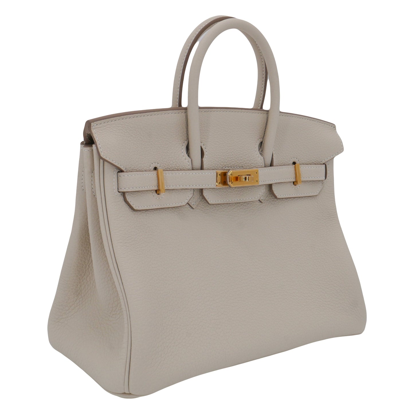 Hermès 25cm Birkin Craie Togo Leather Gold Hardware