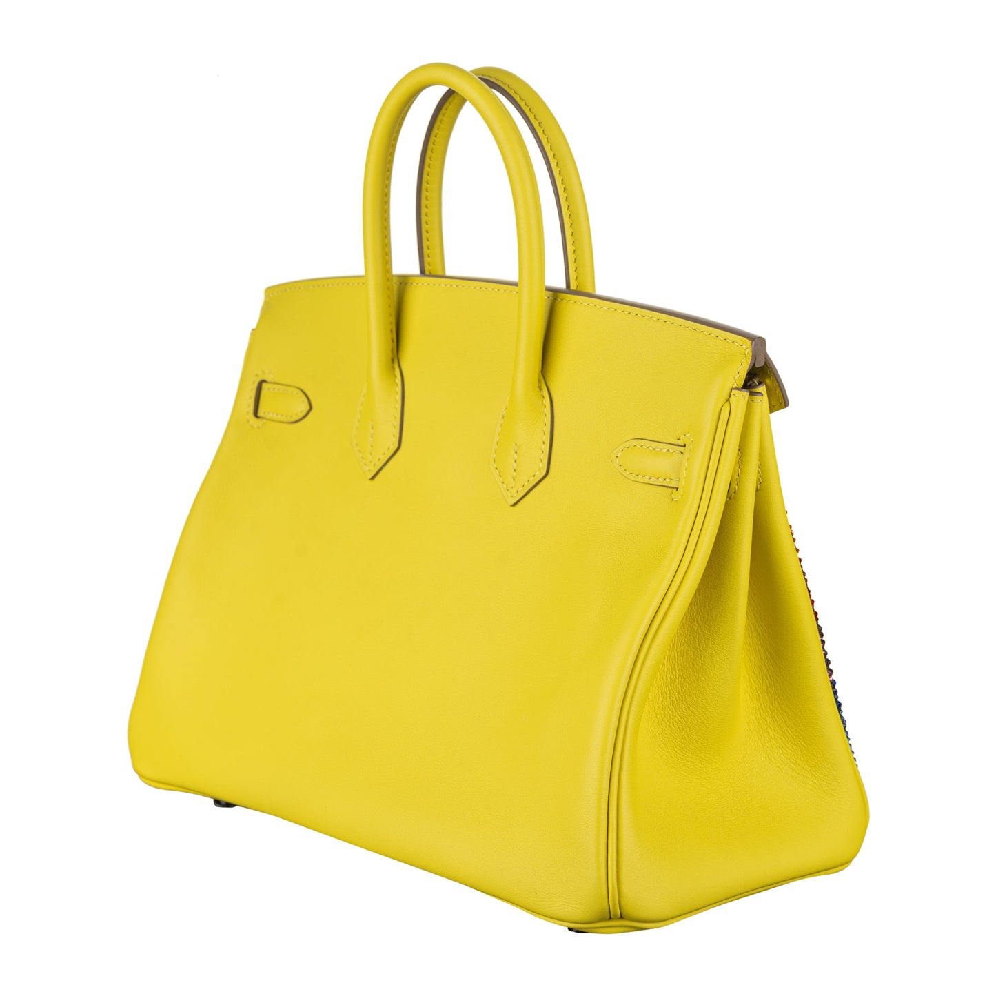 Hermès 25cm Birkin Customized Rainbow Chevron Swarovski Crystal Palladium Hardware