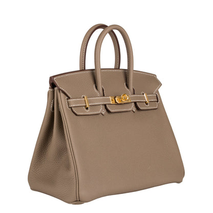 Hermès 25cm Birkin Etoupe Togo Leather Gold Hardware