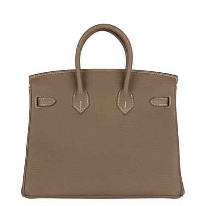 Hermès 25cm Birkin Etoupe Togo Leather Palladium Hardware