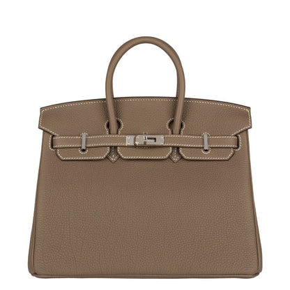 Hermès 25cm Birkin Etoupe Togo Leather Palladium Hardware