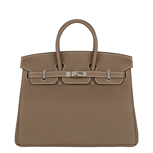 Hermès 25cm Birkin Etoupe Togo Leather Palladium Hardware