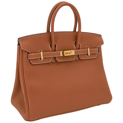 Hermès 25cm Birkin Gold Togo Leather Gold Hardware