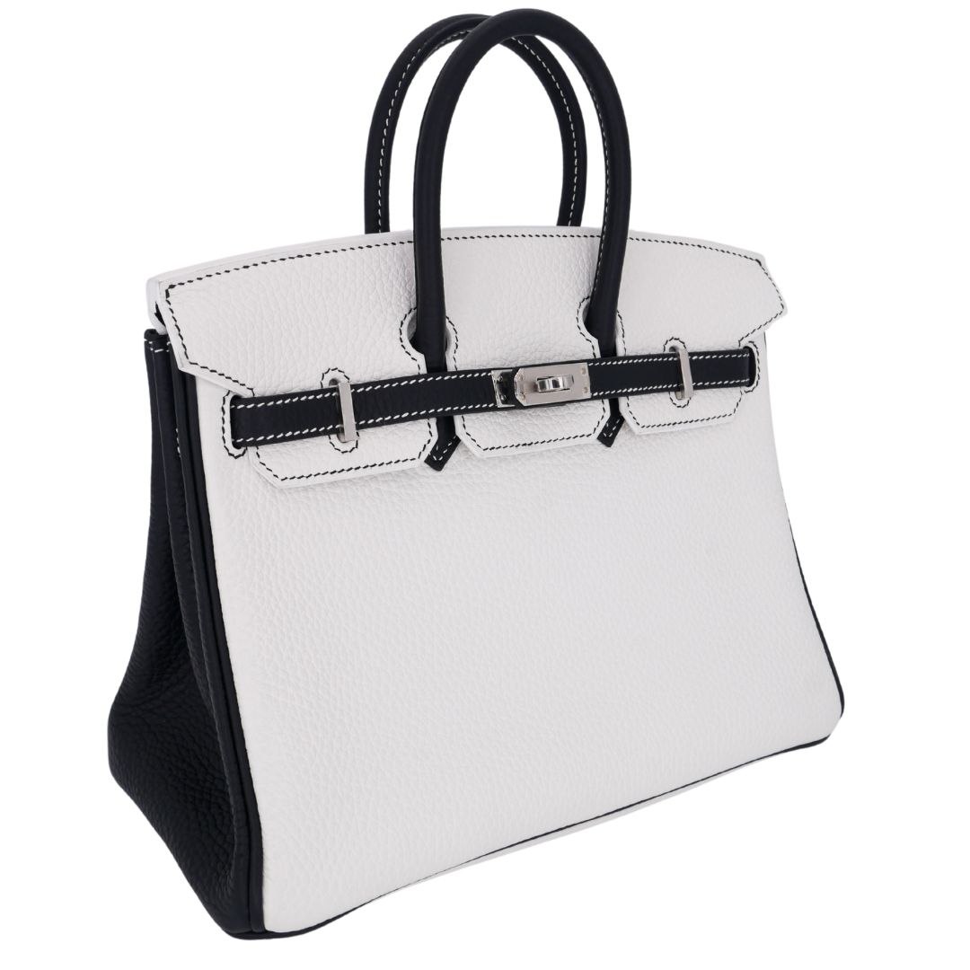 Hermès 25cm Birkin HSS Panda Black/White Clemence Leather Palladium Hardware