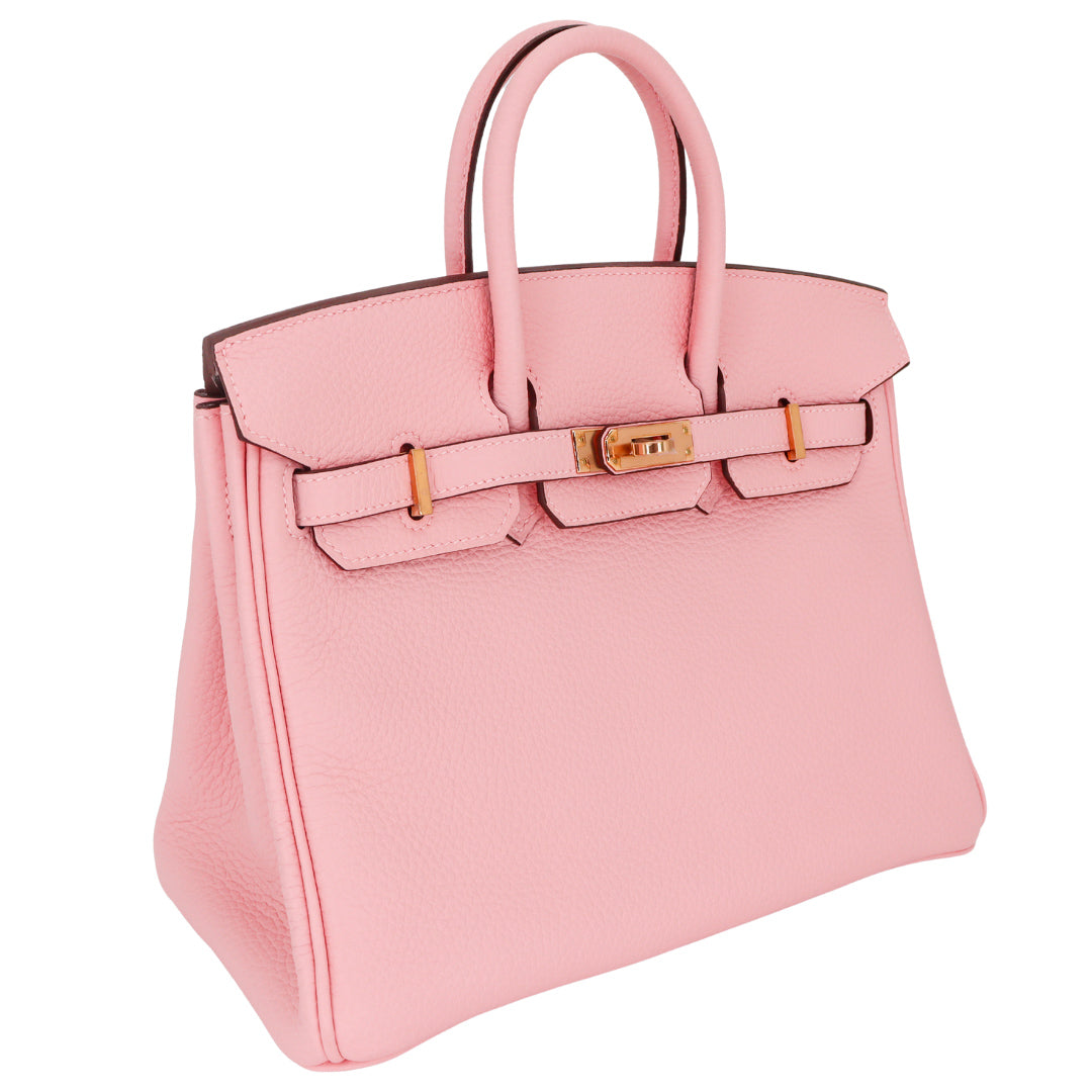 Hermès 25cm Birkin HSS Rose Sakura Clemence Leather Rose Gold Hardware