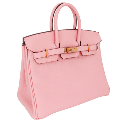 Hermès 25cm Birkin HSS Rose Sakura Clemence Leather Rose Gold Hardware